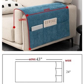 ADPON Thick Chenille Armrest Covers Set of 2 for Chairs and Sofas Armchair Covers for Arms Couch Arm Covers Armrest Covers for Sofa Non Slip (Large,Yellow)