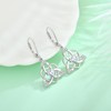 FJ Heart Celtic Knot Earrings 925 Sterling Silver Dangle Drop