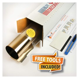 BDF PRGD Window Film Premium Color High Heat Control and Daytime Privacy Gold Outside, Silver Inside - 24in X 50ft