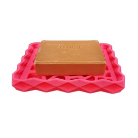 Soap Dish – Eco-friendly Organic PLA – Made in France – Removable Grid for Easy Cleaning – Ideal for Shower and Bathroom (Candy Pink)