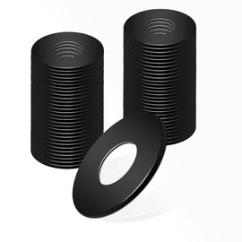 YFLeomry Pack of 80 Flat Washers M6 x 16 mm Black Stainless Steel for Repairs in the House Screws Nuts and Threaded Rod