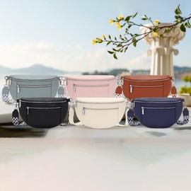 Zyig Bum bag women's small shoulder bag women's small handbag women's crossbody bag women's vegan leather, White