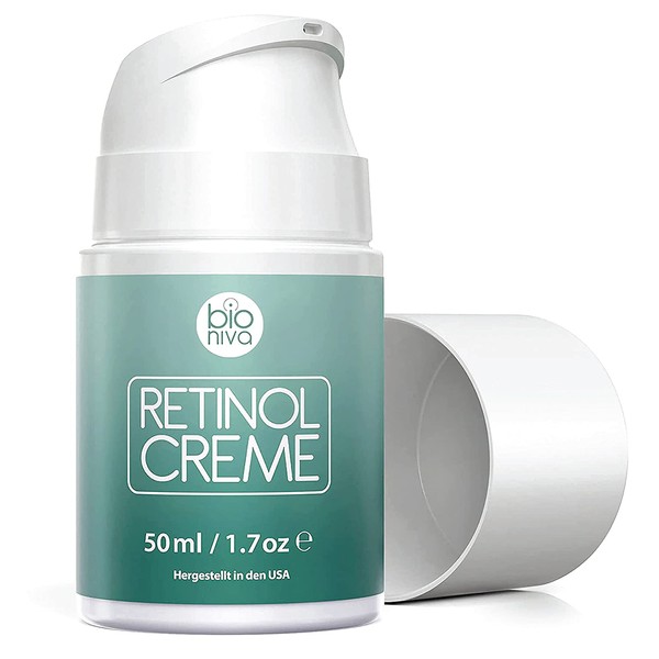Retinol Lift Cream Test Winner - 2.5% Retinol Liposome Delivery System with Vitamin C + B & Botanical Hyaluronic Acid. Natural Anti Aging Retinol Moisturising Cream by Bioniva 50ml