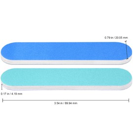 25pcs - PANA Mini Double-Sided Emery Nail File for Manicure, Pedicure, Natural, and Acrylic Nails - Blue/Light Blue (Grit 180/180)
