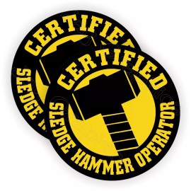 Unbranded/Generic (2) Sledge Hammer Operator Funny Hard Hat Stickers Helmet Decals Laborer Labels