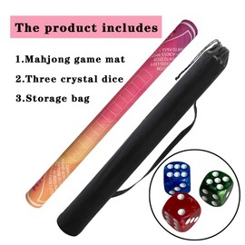 Pittera Mahjong mat for Table/31.5inch/American Mahjong Table Cloth with Rules mats withDrawstring Bag, Noise ReductionAnti-Slip Game mat for Table, forMahiona/PokerBoard Games/Card Games/Dominoes
