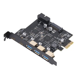 PCIe to USB 3.2 Gen 1 Card with 5 Gbps Bandwidth 5 USB Ports, 3 USB Type A and 2 USB Type C Ports, for Win for Linux for OS X PC