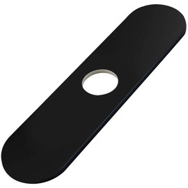 Greenspring Matte Black Faucet Plate, Sink Hole Cover, Faucet Deck Plate Round 10" Bathroom or Kitchen Sink Faucet 1 or 3 Hole Deck Plate - Sink Faucet Hole Cover for Vanity Sink Faucet