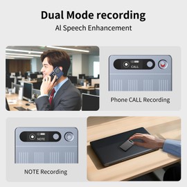 AI Voice Recorder, Free Subscription, Portable Note Voice Recorder with Case, App Control, Transcribe & Summarize by ChatGPT, Support 147 Languages, 80GB, Audio Recorder for Calls, Lectures, Meetings