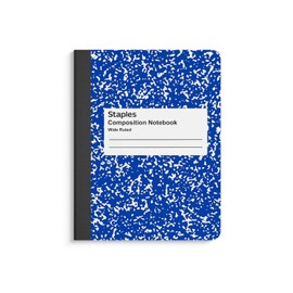 Staples 2072494 Composition Notebook Wide Ruled Blue 9-3/4-Inch x 7-1/2-Inch 24 Pack