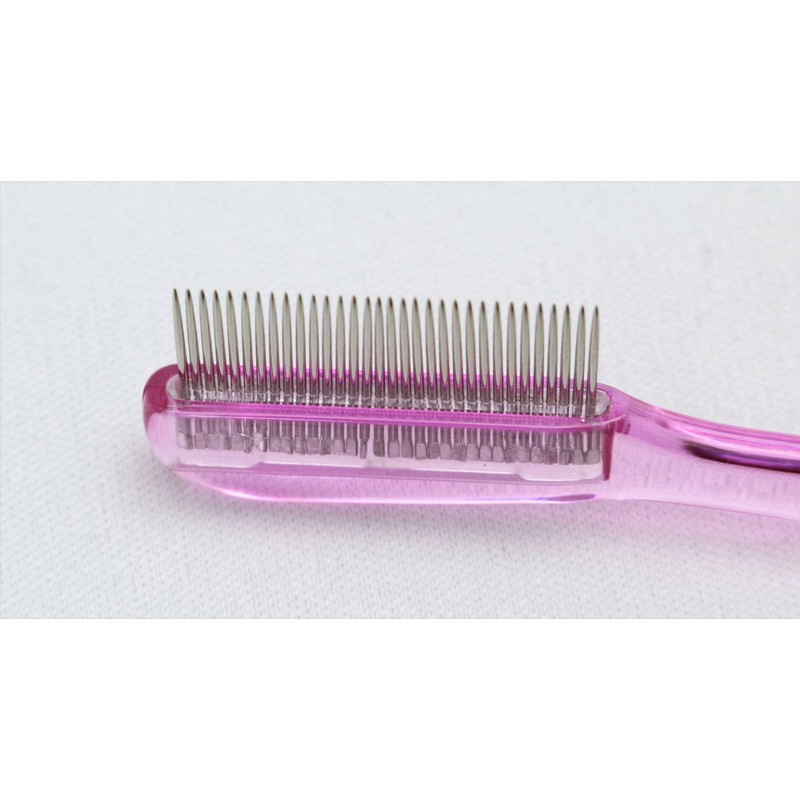 [Made in Japan] Metal Mascara Comb, Pink (MK-700P)