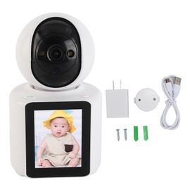 Video Calling Camera 2.8 Inch Screen HD 1080P 2.4G WiFi Night Vision Motion Detection 360 Degree Rotation Two Way Video Camera 100‑240V US Plug