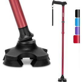 REHAND Walking Cane for Men & Women - Foldable, Adjustable, Lightweight, Self Standing Pivot Walking Cane, Soft Handle Grip, with Travel Bag, Walking Sticks for Seniors & Adults