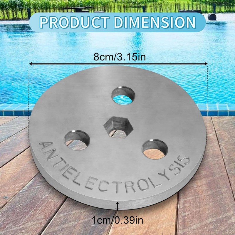 Weighted Pool Skimmer Plate, Zinc Anode for Pool, Equipment Accessories