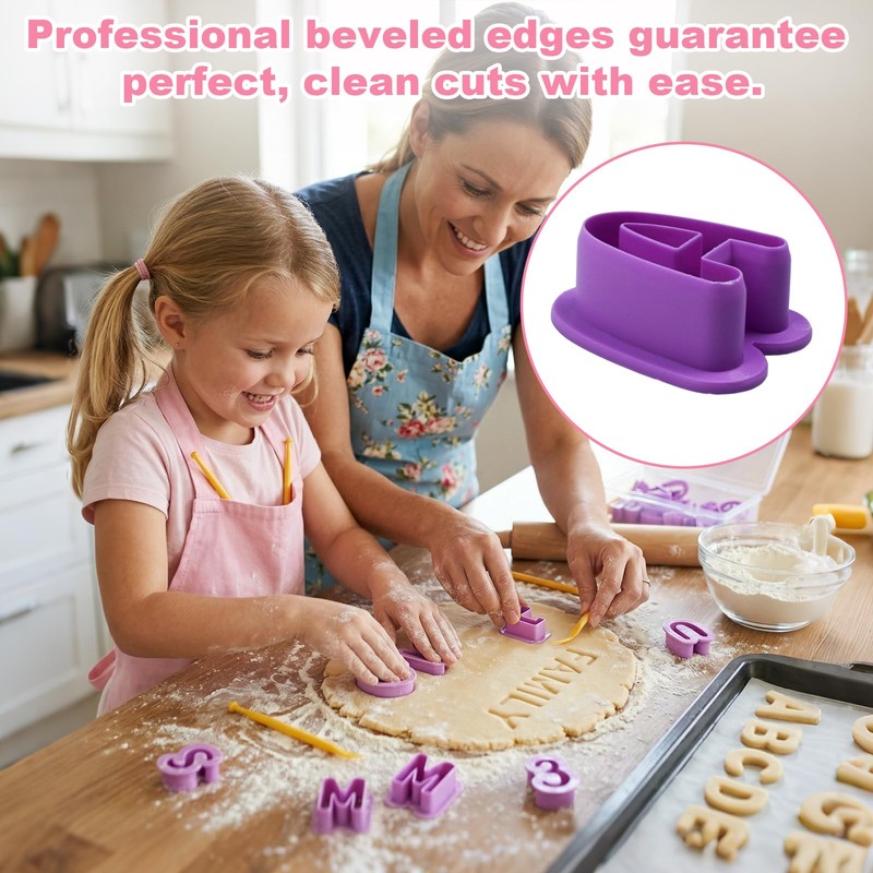 Fondant Letter Cutters, 40 Pcs Letter Cookie Cutters, Alphabet Cookie