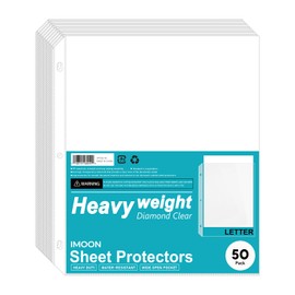 Heavyweight Protectors, High Transparency, Heavy Duty Sleeves for 3 Ring Binders, 8.5x11 Inch, 50-Pack (SP1316)