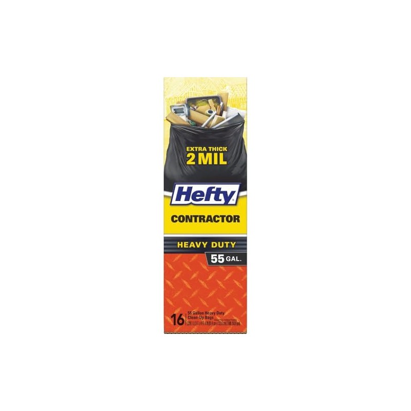 Contractor Trash Bags, Heavy Duty, 55-Gallon, 16-Ct.