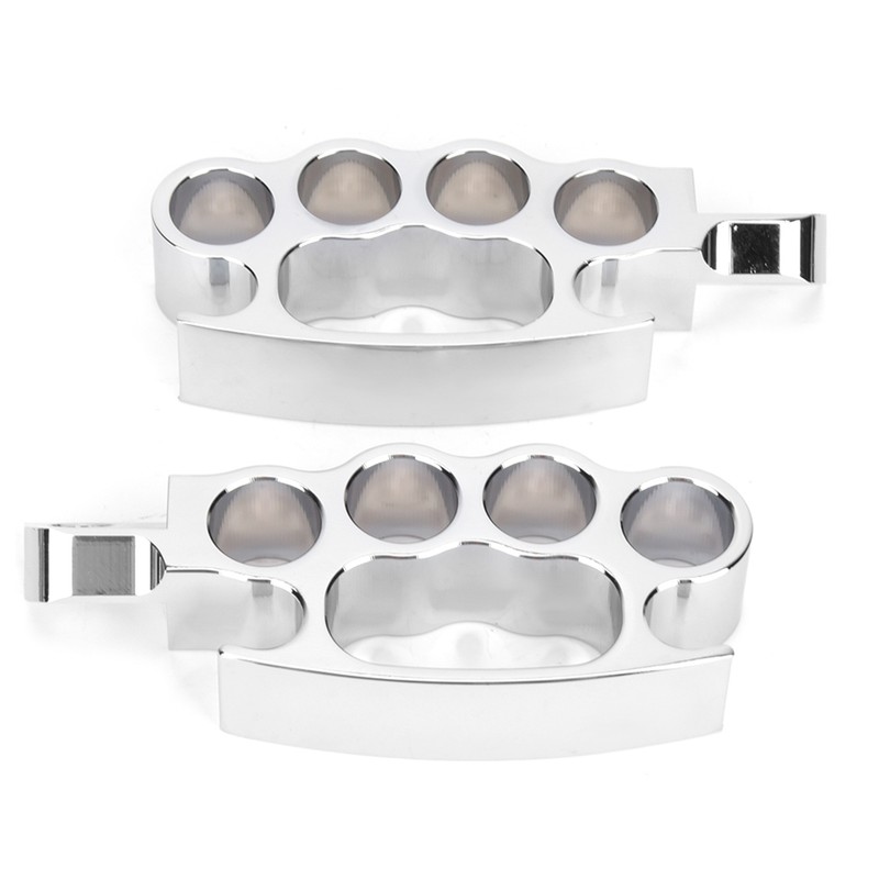 Motorcycle Front Footpegs Pedal CNC Aluminum Footrest Universal Modified AccessorySilver