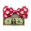 EmilyRose Couture Large Pink Polka Dot Hair Bow (Headband)