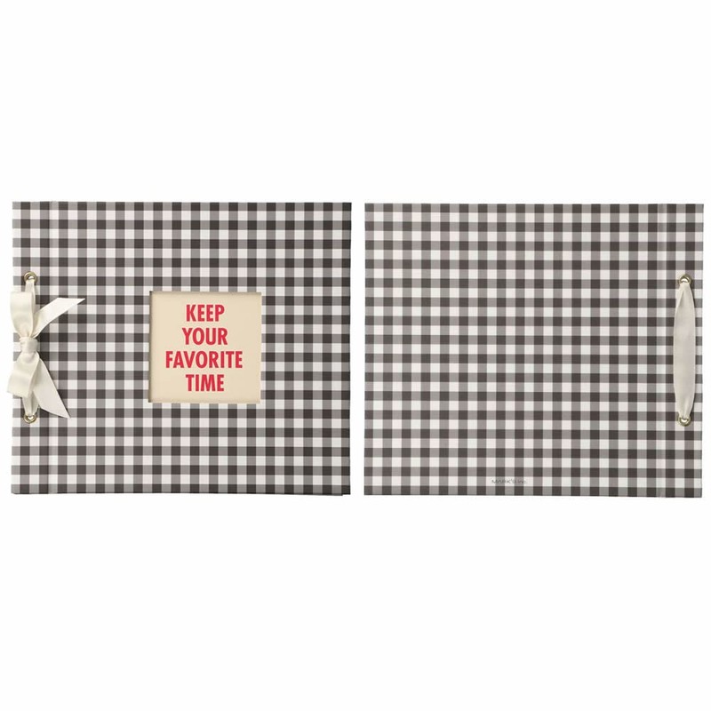 SCAL01-BK Scrap Mount Album Gingham Check Decora Black