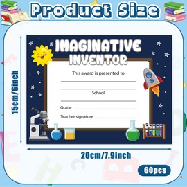 EYxsaxenk School Student Award Certificates - 60Pcs Colorful End of School Year Superlatives Certificates Graduation Recognition Award Certificates of Achievement for Student Reward School Prizes