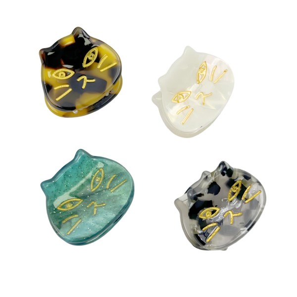 Hair Accessories Women's Cat Hair Clip 4 Pcs White Green