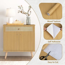 Abyssaly Light Wood Contact Paper Natural Wood Peel and Stick Wallpaper Self Adhesive Waterproof Wallpaper for Kitchen Cabinet Shelf Drawer Liner 11.8" X 197"