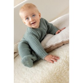 Long Sleeve Sleeping Bag Baby & Toddler - 100% Organic Merino TOG 1.7 - Breathable - Unisex Size 60 cm & 75 cm - Sustainable & Fair - for Transition and Winter - Made in Germany | Rose Size 1 (60 cm)