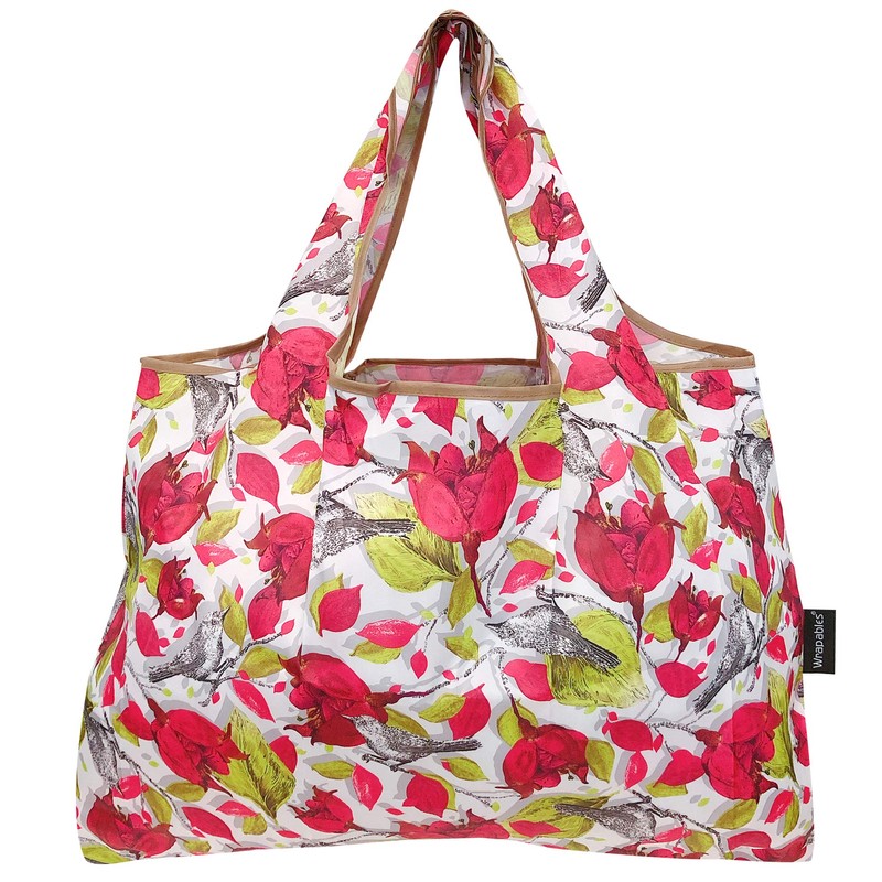 allydrew Large Foldable Tote Nylon Reusable Grocery Bag, 3 Pack,