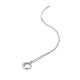 Hot Diamonds Celestial Pendant | 925 Sterling Silver Moon Necklace with White Topaz and Real Diamond | Lunar-Inspired Jewellery for Women With 16–18” Adjustable Chain