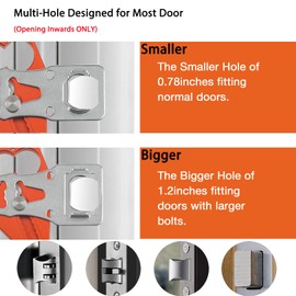 Portable Metal Door Lock, Hotel Door Locks for Travelers Security, Prevent Unauthorized Access, Protect Women and Kids Security in Traveling, Hotel, Home, Bedroom, Apartment, AirBNB (1, Orange)