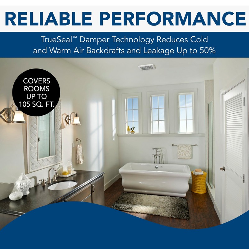 Broan-NuTone A110 Ventilation Fan with Roomside Installation, 110 CFM, 3.0