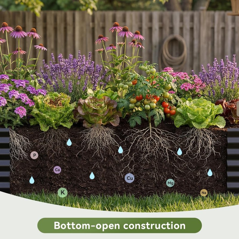 COMHOMA 2 Pack Galvanized Raised Garden Bed,6x3x2ft Large Metal Planter