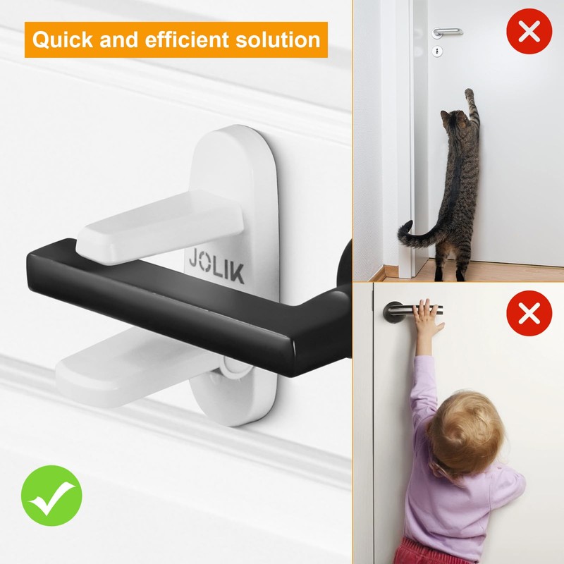 Jolik Improved Childproof Door Lever Lock(4 Pack) - Child Door