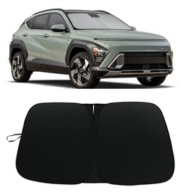 Sunshade for Car Windshield Fit Hyundai Kona 2024 2025 Windshield Sun Shade Foldable Blocks UV Rays & Heat Easy to Install and Store Made of 240T Polyester with Storage Bag