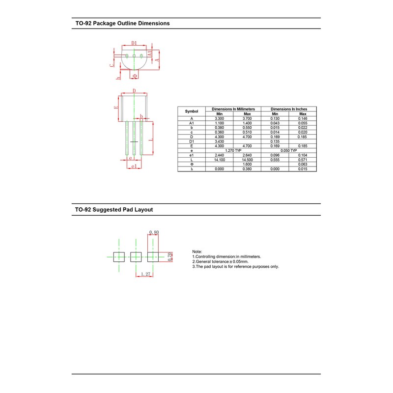 Chanzon S9012 TO-92 PNP Power BJT Bipolar Junction Transistor (Pack