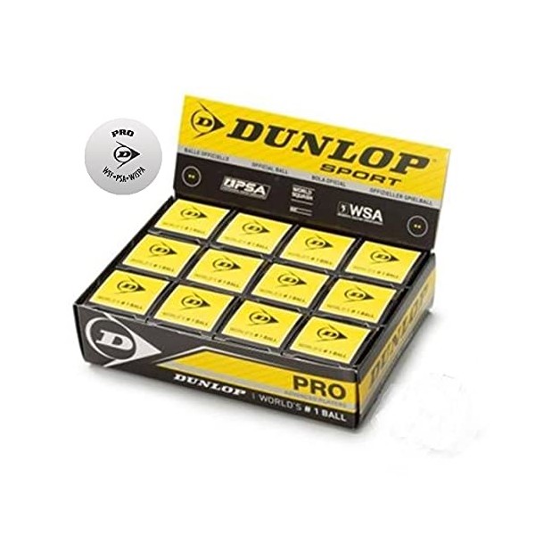 DUNLOP Squash Balls Pro White Box 12