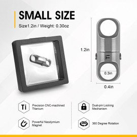 Strong Titanium Magnetic Keychain with 360° Rotation, Small Detachable Key Ring Quick Release for Car Keys, Compass, Purse, Magnetic Key Holder Organizer Accessories for Men Women