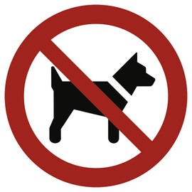 Sign with dogs prohibited according to ASR A1.3 / DIN 7010 aluminium 20 cm diameter (dog prohibition sign) weatherproof