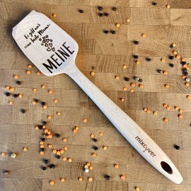Mixcover Sustainable Wooden Spatula Suitable for Thermomix TM 5 TM 6 TM 31 Replacement for Rotary Trowel Spatula Dough Scraper Mixing Spoon Cooking Spoon with Laser Engraving "Es gibt nur eine Beste