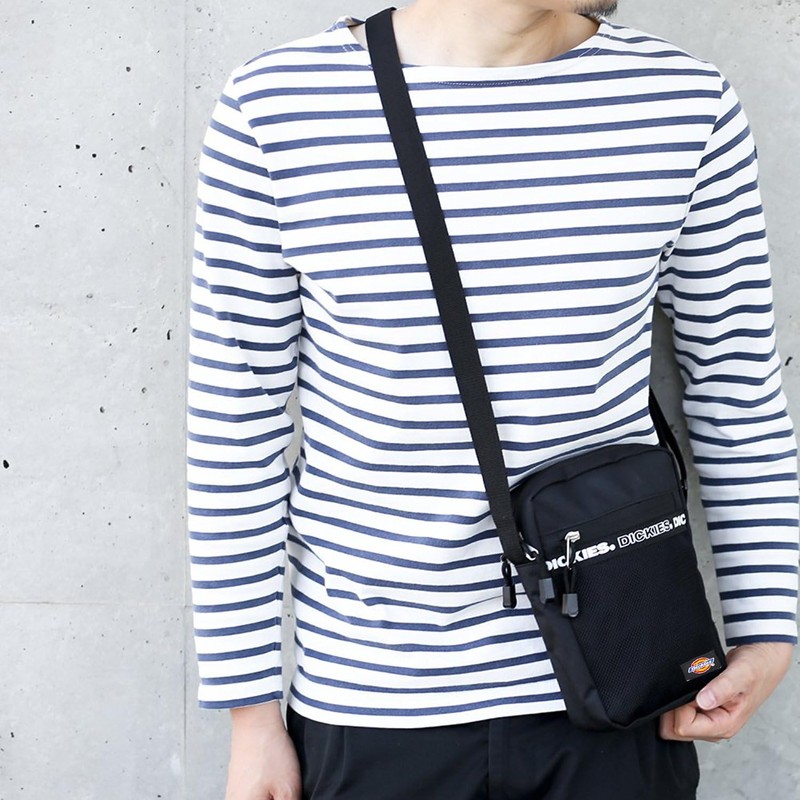 Dickies Women's Men's Logo Tape Square Shoulder Bag, beige