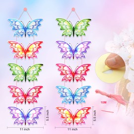 HOWAF Butterfly Party Banner, Butterfly Porch Sign for Kids Birthday Party Supplies Favors, Butterfly Theme Party Outdoor Indoor Banner Sign, Colorful Butterfly Party Home Decoration