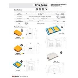HRF-M1-G, Foot Switch, Momentary, Plastic Gray Housing, L100xW61xH34mm, IP54, 1NO, 16A 250VAC, 2m Cable