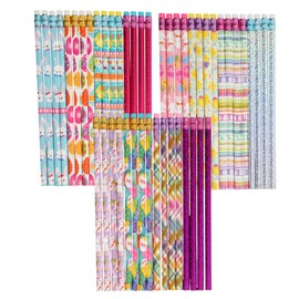 EBK 36pcs Easter Pencils with Erasers Tops Colorful Eggs Chicks Bunny Assorted Printed Wooden Spring Pencils for Basket Stuffer School Stationery Party Reward Supplies for Girls and Boys