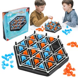 chain game SUNtoys Triggle Game, Toys for 3 4 5 6 7 8 9 10 11 12 Year Old Boys Girls Triangle Birthday Gift for Boys Girls 3-12 Years Educational Toys Family Board Games Brain Teaser Strategy Game Toy