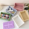 Mini Folding Plastic Basket for Storage 4 PCS，Mini Storage Crates