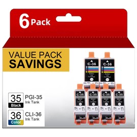 PGI-35 CLI-36 Ink Cartridges Compatible Replacement for Canon 35 36 Ink Cartridges to use with Canon pixma tr150 iP110 iP100 Mini260 Mini 320 Ink cartridges Printer (4 BK 2 Tri-C)