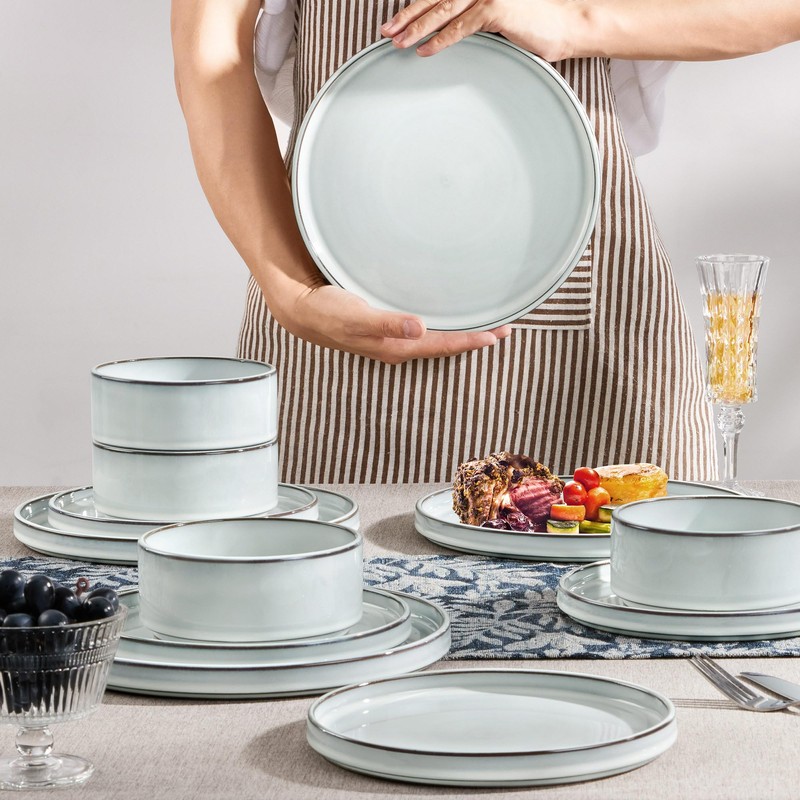 Herogo Plates and Bowls Dinner Dishes Sets for 6, 18