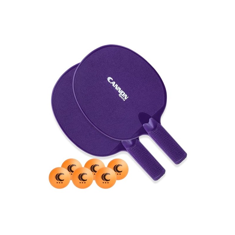 Table Tennis Racket (2 Purple Paddles + 6 Orange Balls)