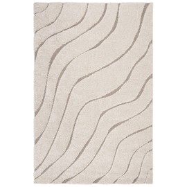 SAFAVIEH Florida Shag Collection Area Rug - 6' x 9', Cream & Beige, Non-Shedding & Easy Care, 1.2-inch Thick Ideal for High Traffic Areas in Living Room, Bedroom (SG472-1113)